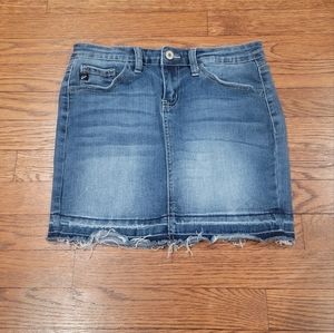 Kancan distressed denim jean skirt raw hem  Size 5/26